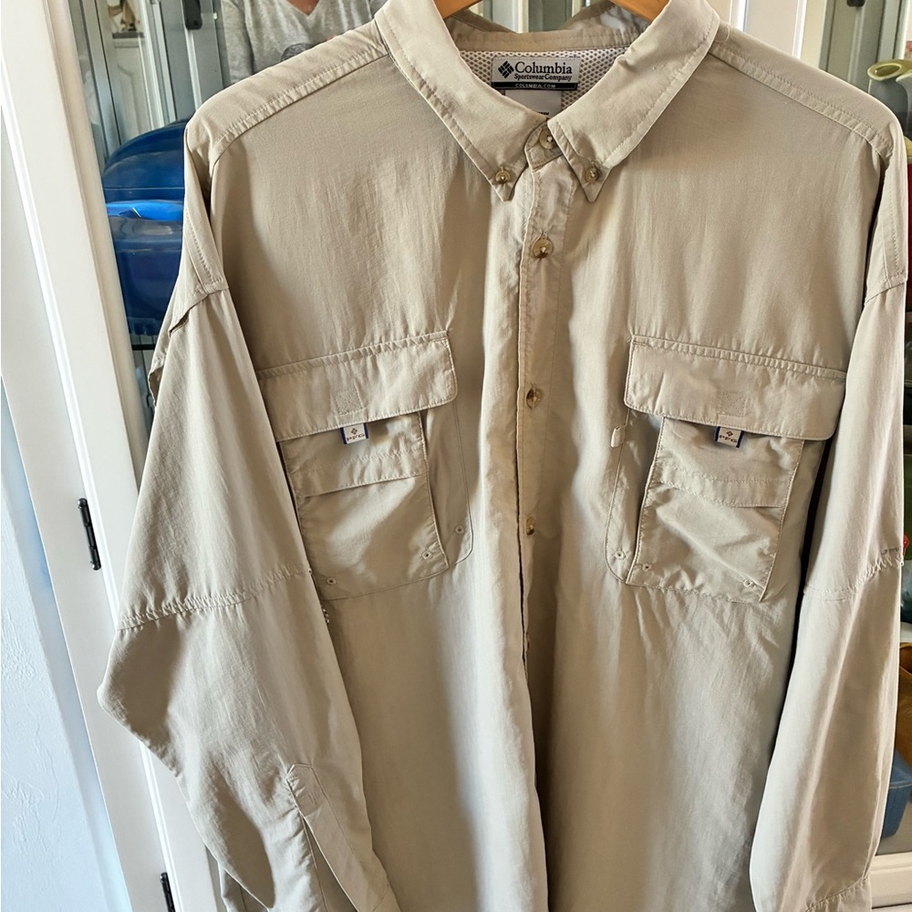 Columbia Men's Tan PFG Long Sleeve